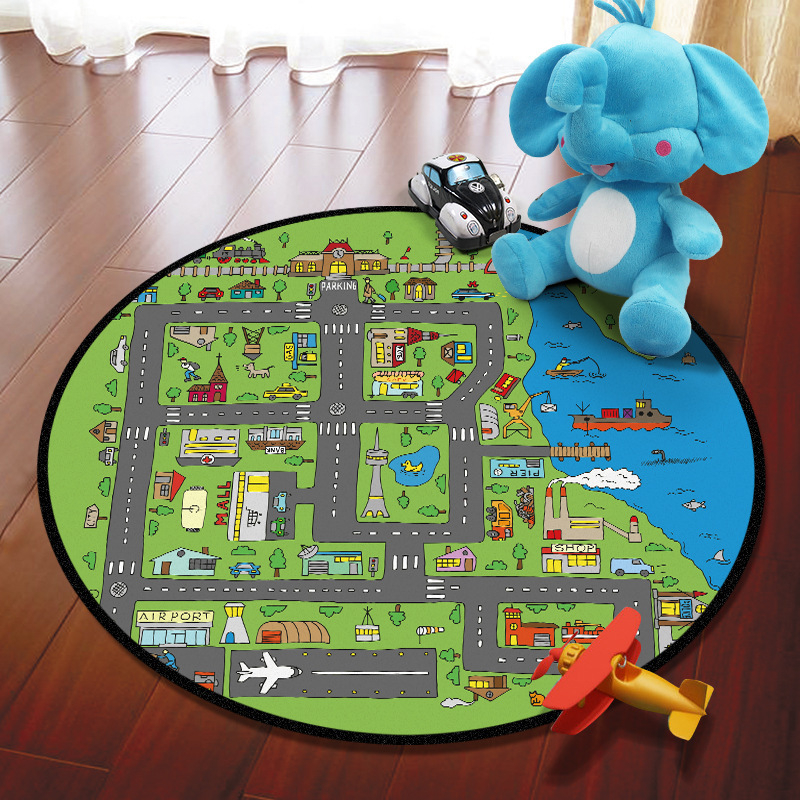 New Round Child Traffic Parking Car Color Play Mat Toy